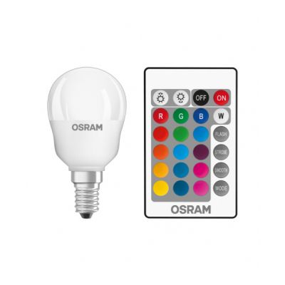 Żarówka LED kulka OSRAM RGBW RGB + pilot 4.5W E14 (4058075430839)